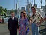 Higgins (John Hillerman), Carol (Kathleen Lloyd) & Magnum (Tom Selleck)