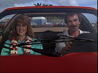 Goldie Morris (Lee Purcell) & Magnum (Tom Selleck)