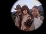 Magnum (Tom Selleck), Connie Northrop (Margaret Colin) & Higgins (John Hillerman)