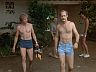 A.J. Simon (Jameson Parker), Higgins (John Hillerman), Rick Simon (Gerald McRaney) & Magnum (Tom Selleck)